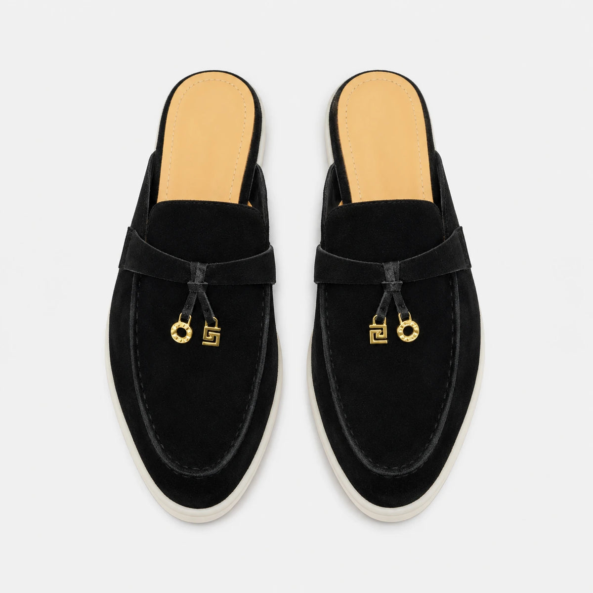 Mocassin Ouvert en Daim Noir | Laura