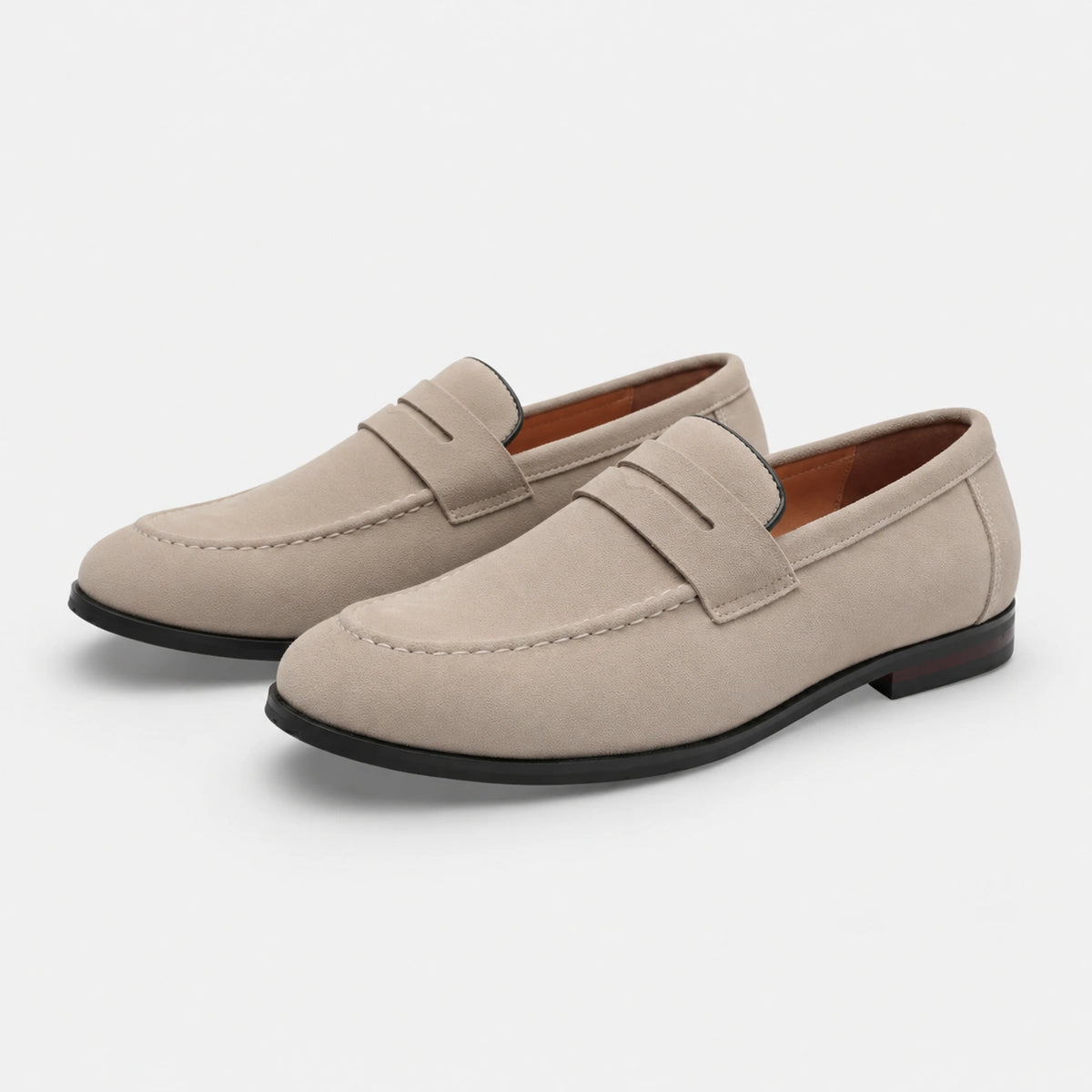 Mocassin en Daim Beige à Talon pour Homme | Leonard