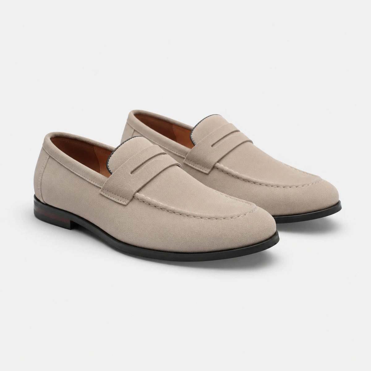 Mocassin en Daim Beige à Talon pour Homme | Leonard