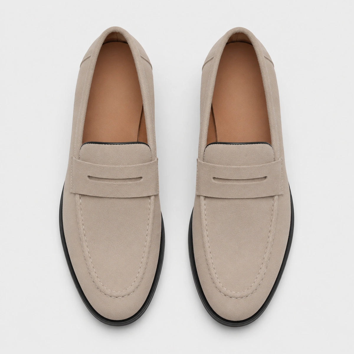 Mocassin en Daim Beige à Talon pour Homme | Leonard