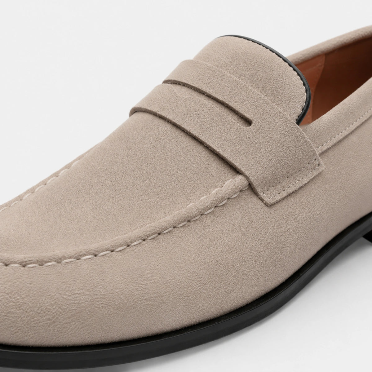 Mocassin en Daim Beige à Talon pour Homme | Leonard