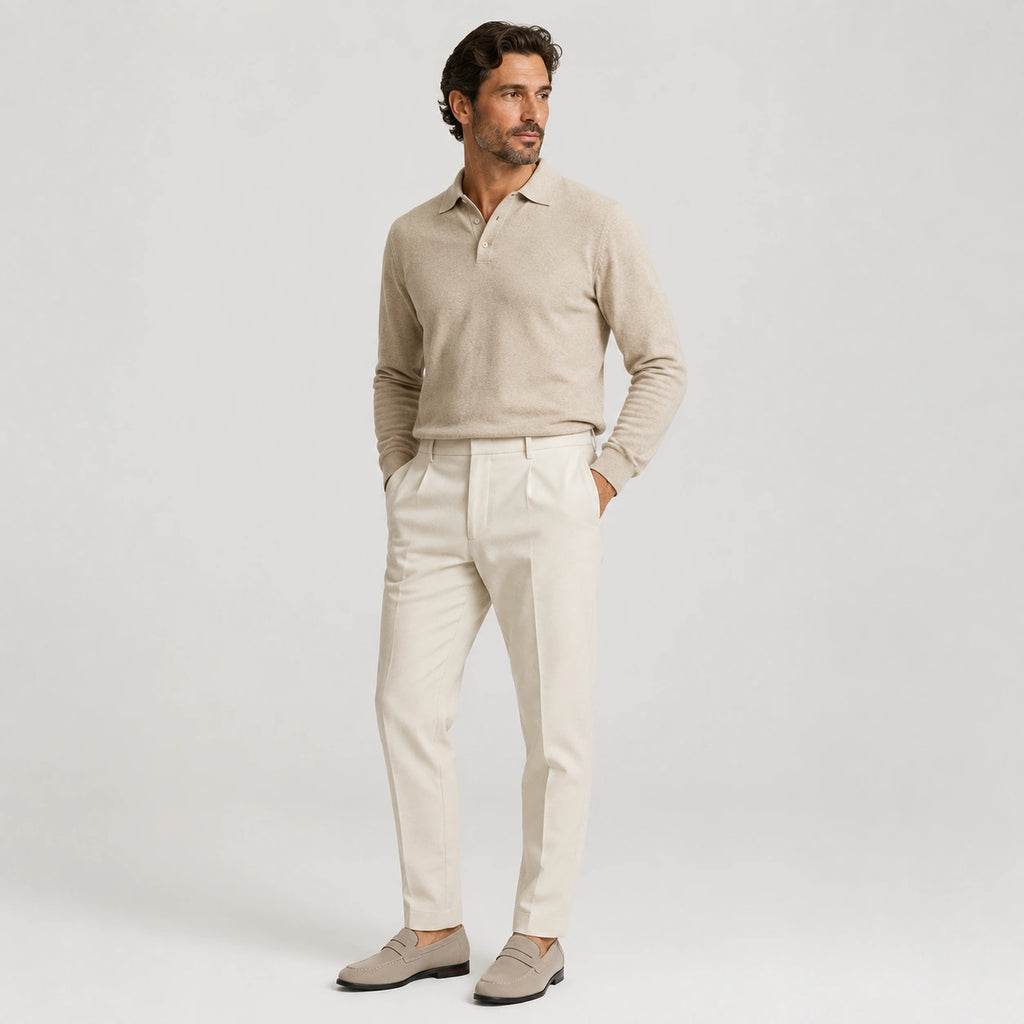 Mocassin en Daim Beige à Talon pour Homme | Leonard