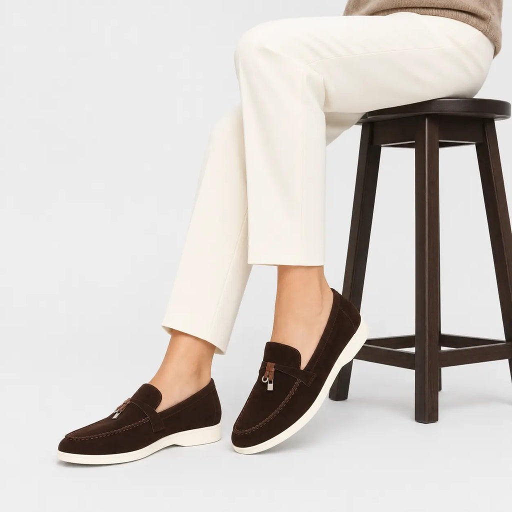 Mocassins à Glands Marron en Daim | Lina
