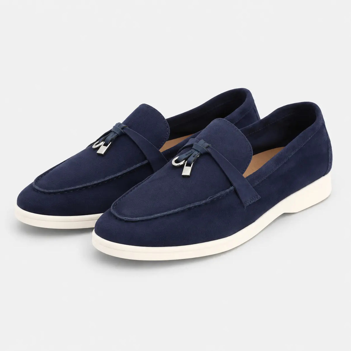Mocassins à Glands en Daim Bleu Marine | Lison
