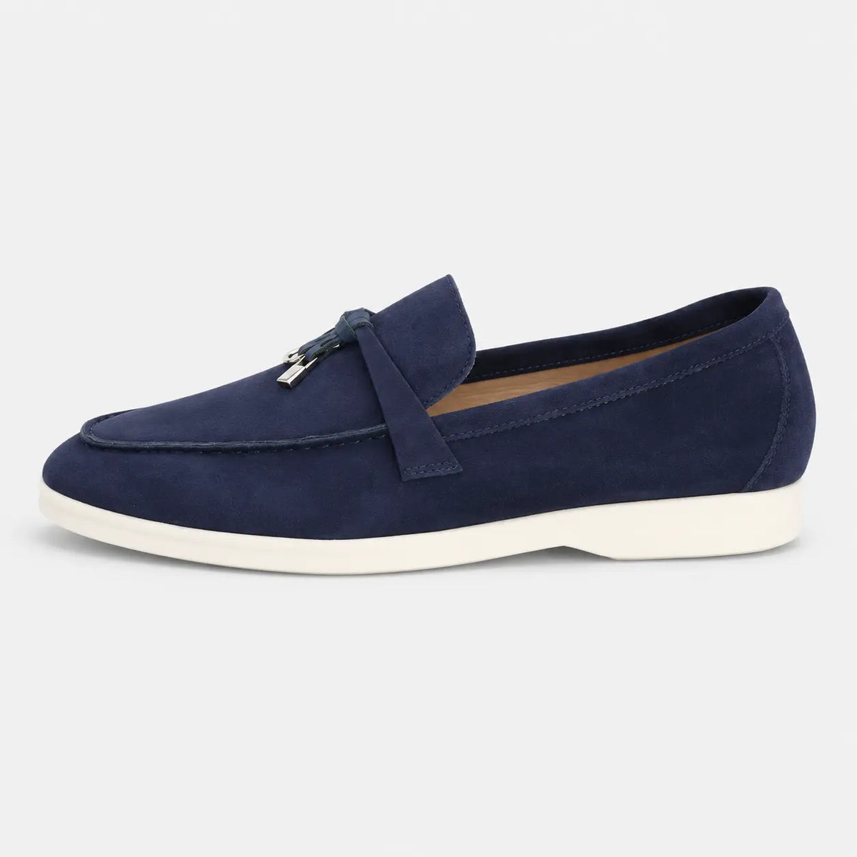 Mocassins à Glands en Daim Bleu Marine | Lison