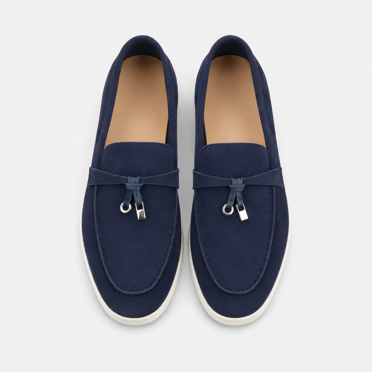 Mocassins à Glands en Daim Bleu Marine | Lison