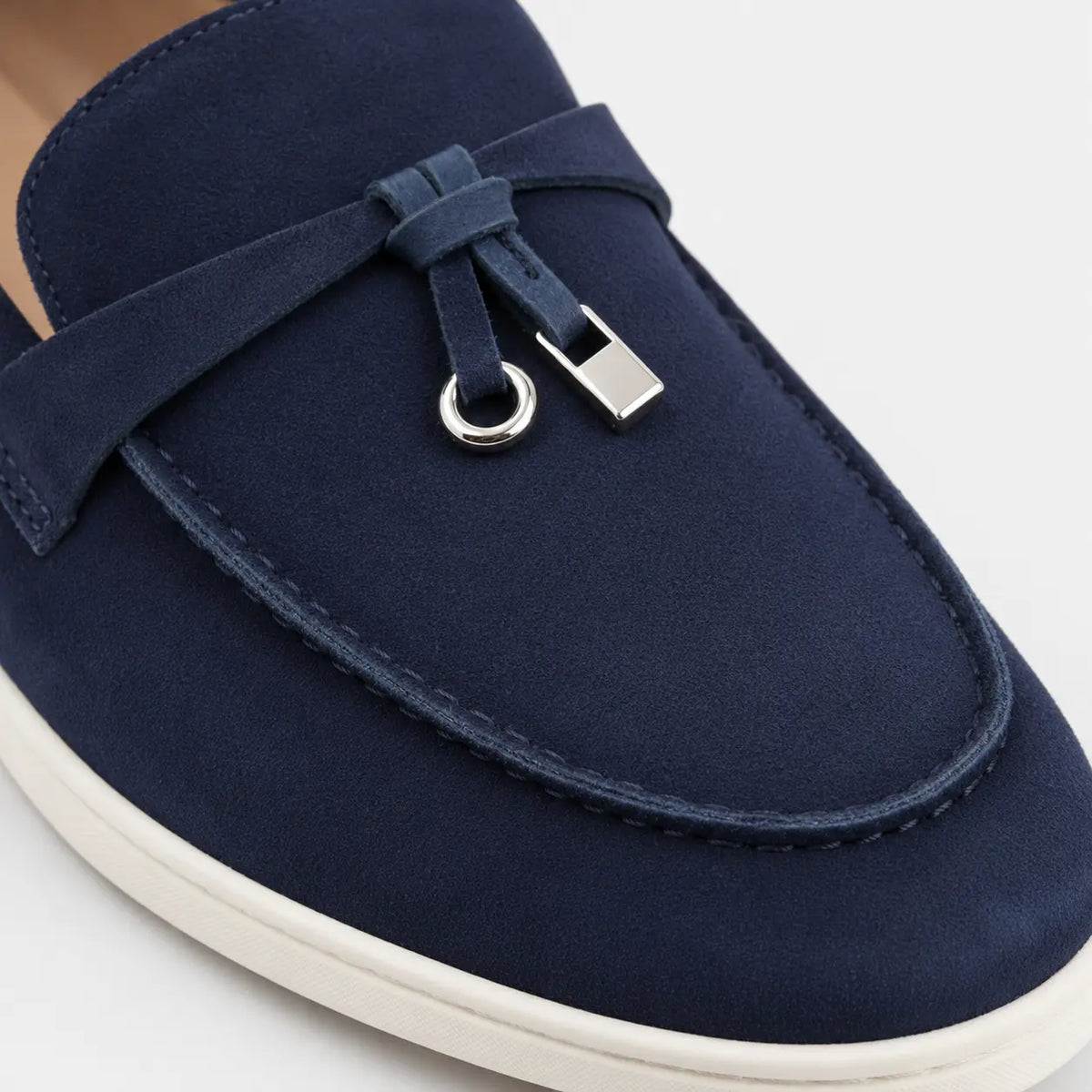Mocassins à Glands en Daim Bleu Marine | Lison