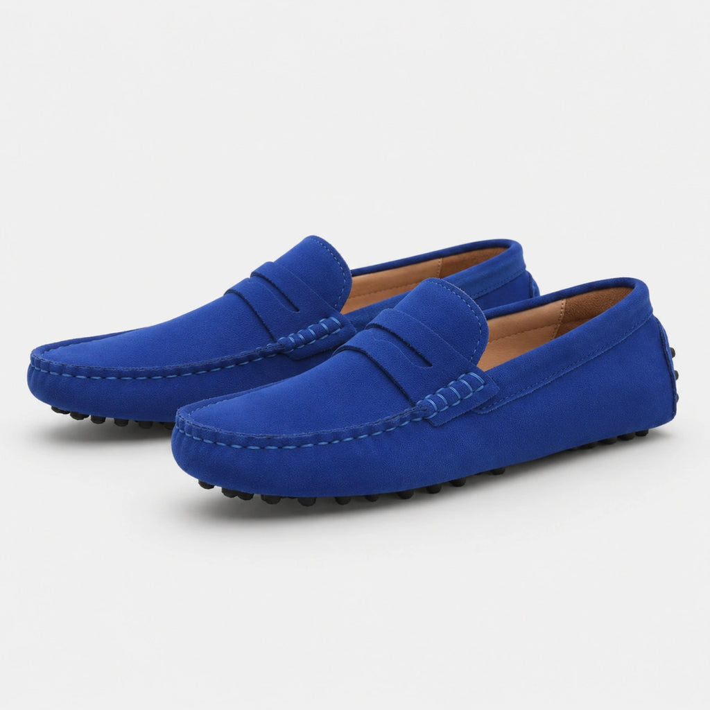 Mocassin en Daim Bleu Femme | Louise