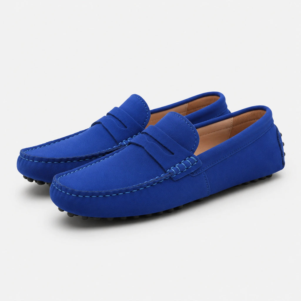 Mocassin en Daim Bleu Femme | Louise
