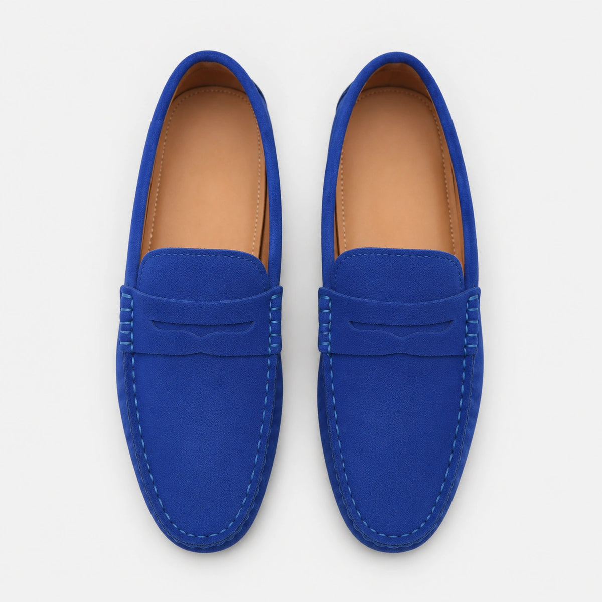 Mocassin en Daim Bleu Femme | Louise