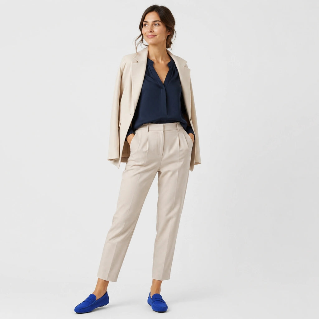 Mocassin en Daim Bleu Femme | Louise