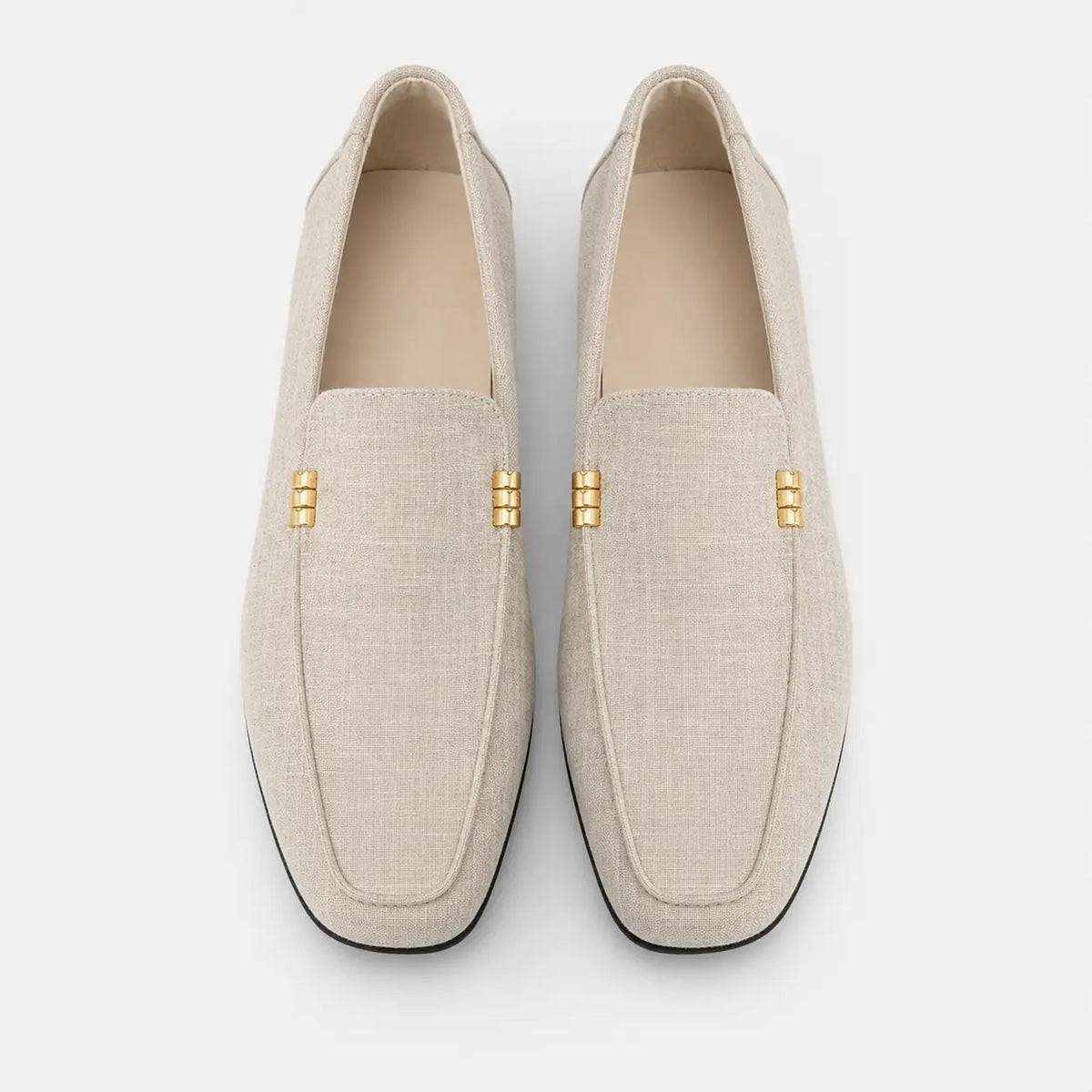 Mocassin Tissu Beige Casual avec Barrette Dorée pour Homme | Lucien