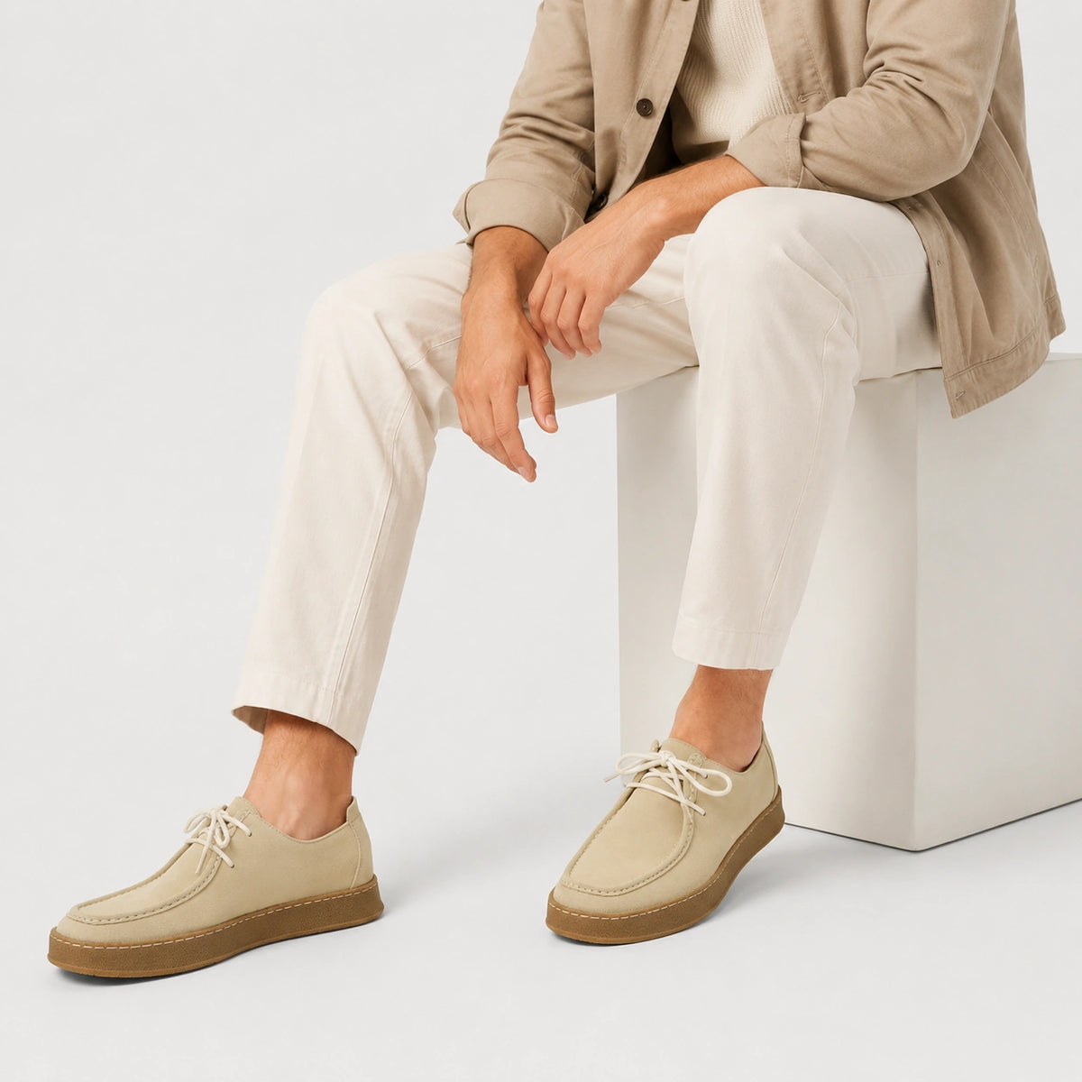 Mocassin Homme Nubuck Beige | Ludovic