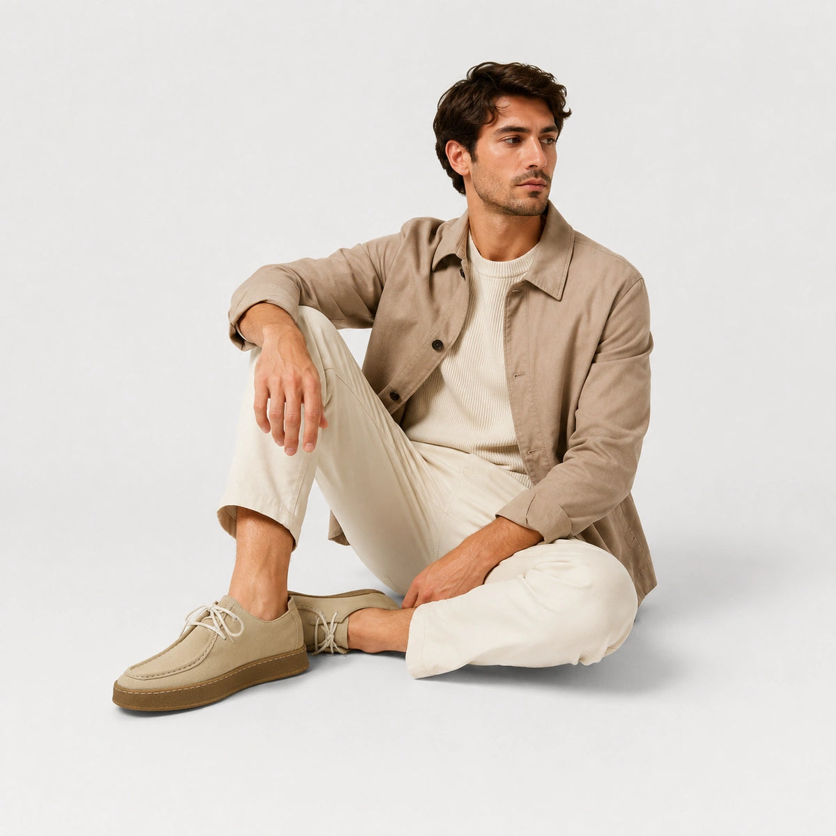 Mocassin Homme Nubuck Beige | Ludovic