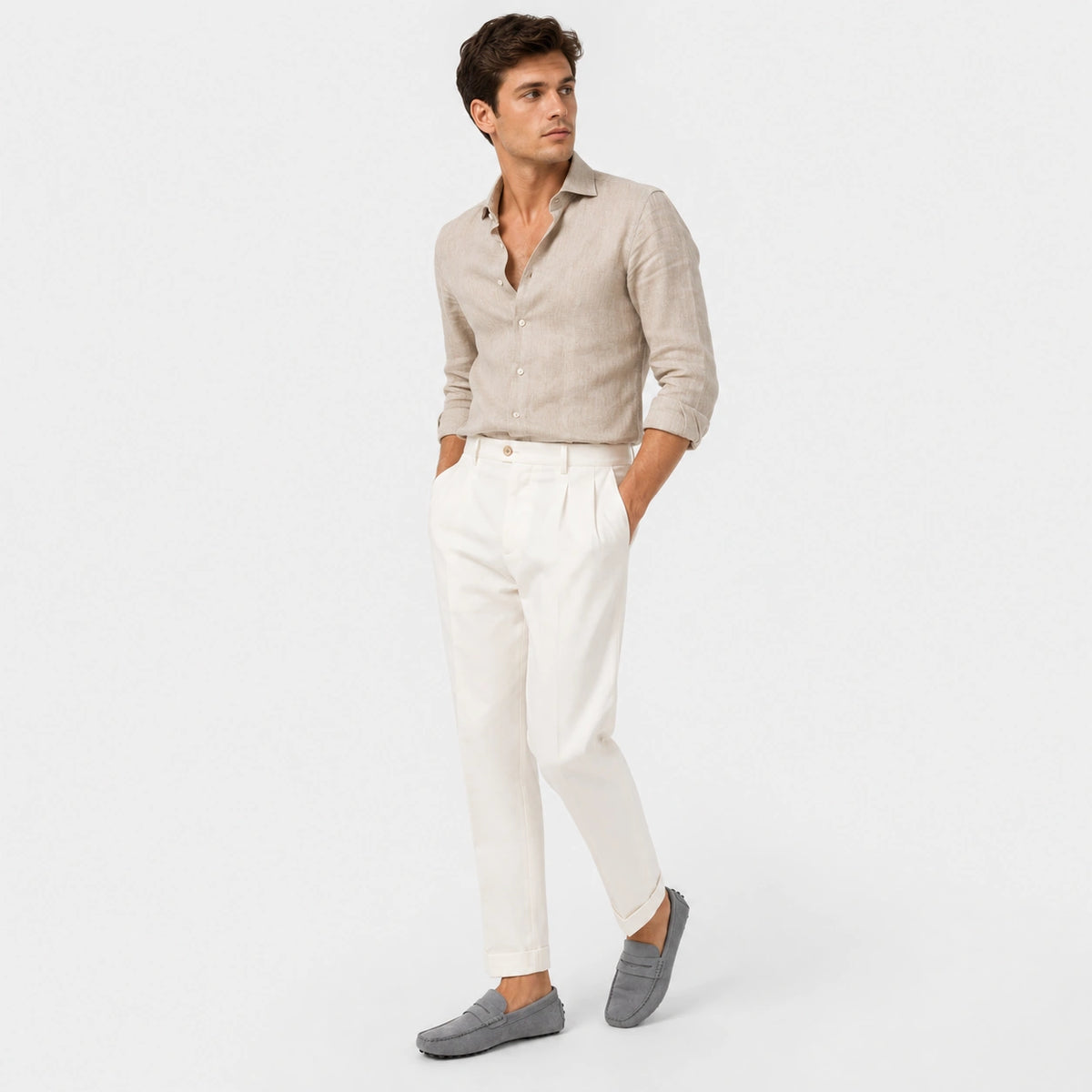 Mocassin en Daim Gris pour Homme | Marceau