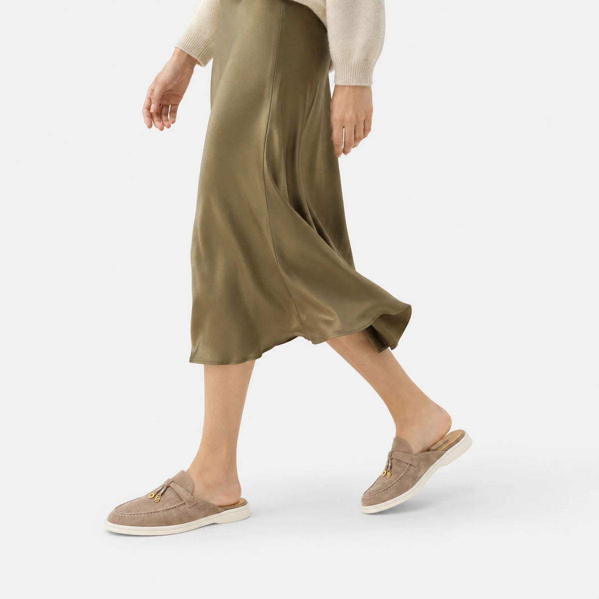 Mocassin Ouvert Marron Clair à Glands Femme | Margaux