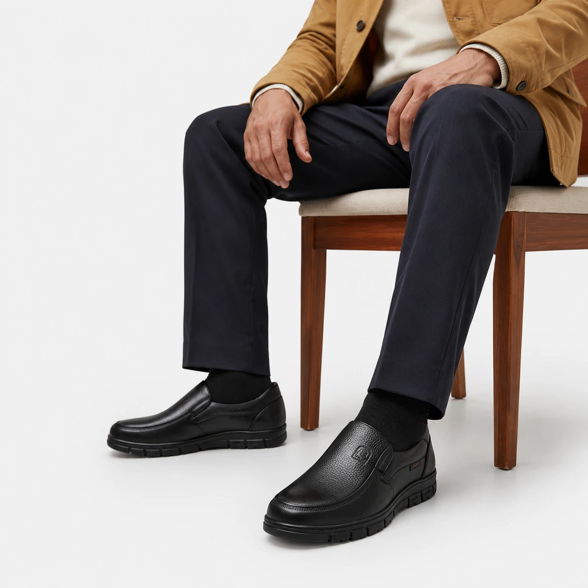 Mocassin Confort Semelle Épaisse Confort en Cuir Noir Homme | Martin