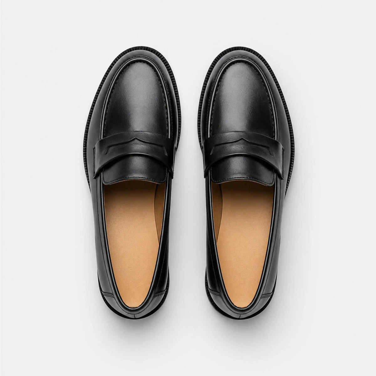 Mocassin en Cuir Vernis Noir à Talon pour Femme | Mathilde