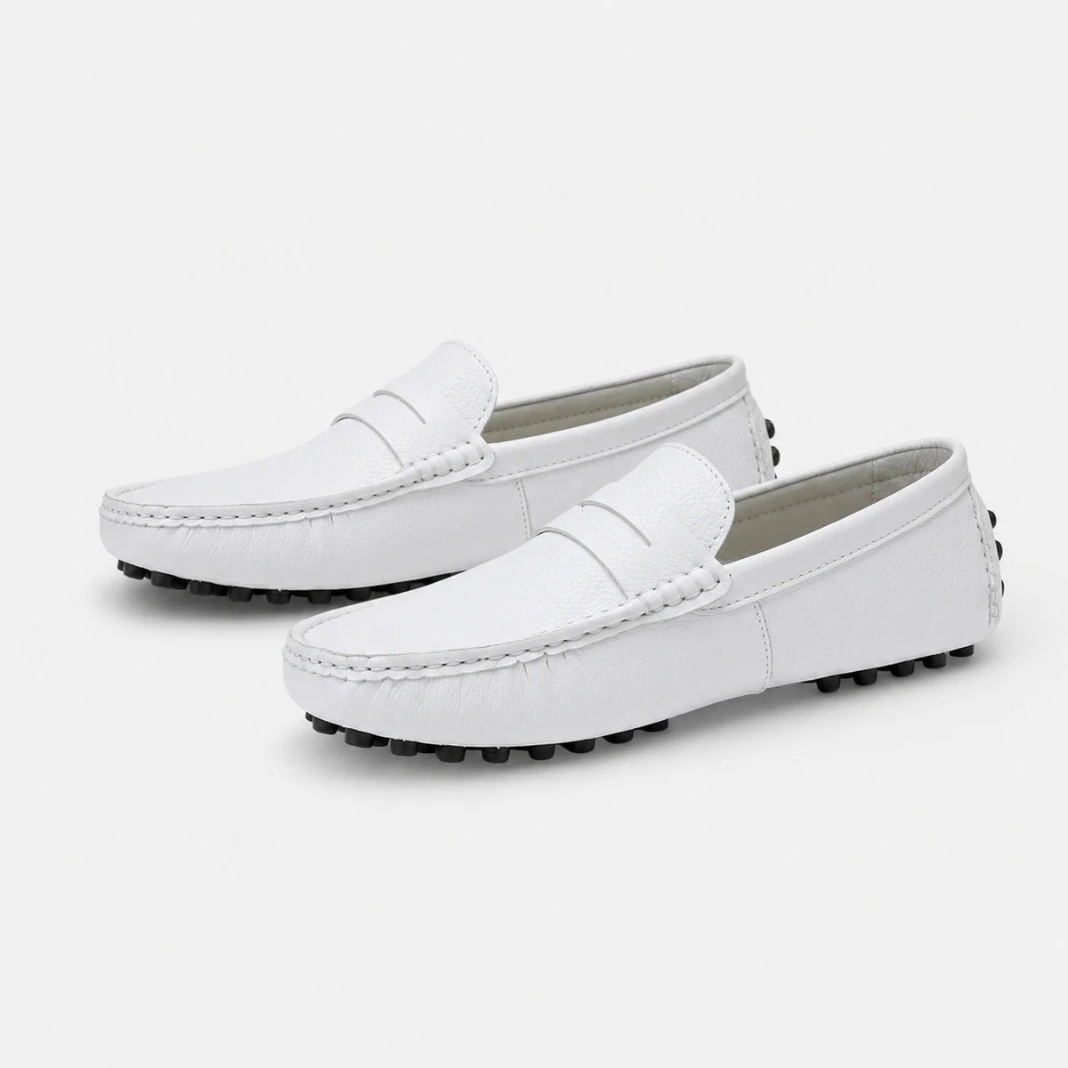 Mocassin pour Bateau en Cuir Vernis Blanc Homme | Mathis