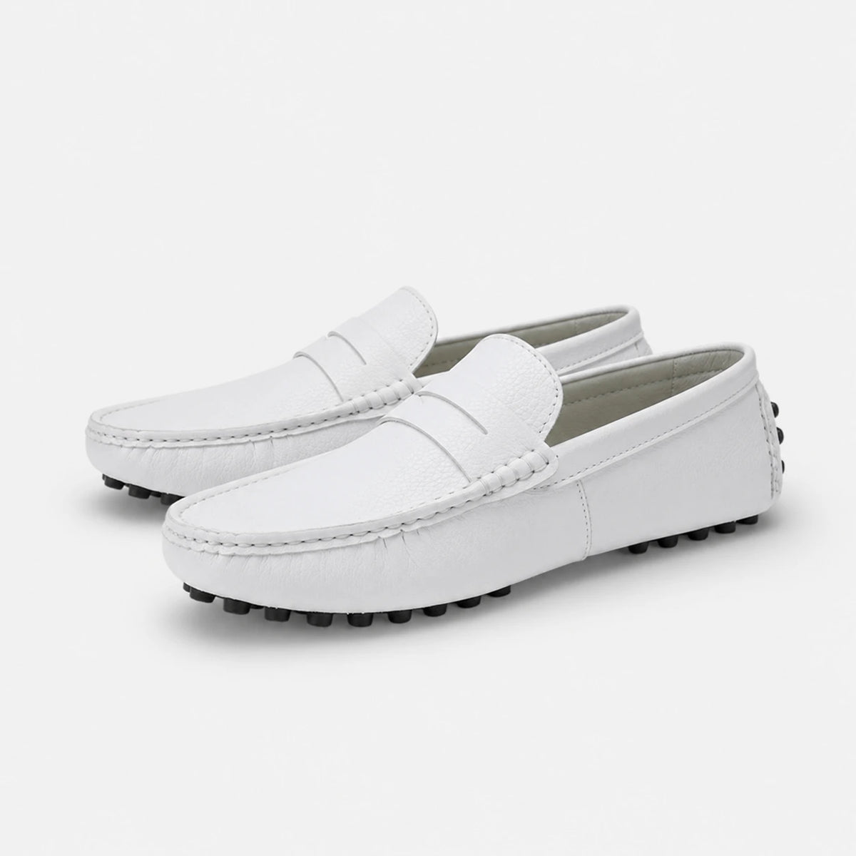 Mocassin pour Bateau en Cuir Vernis Blanc Homme | Mathis
