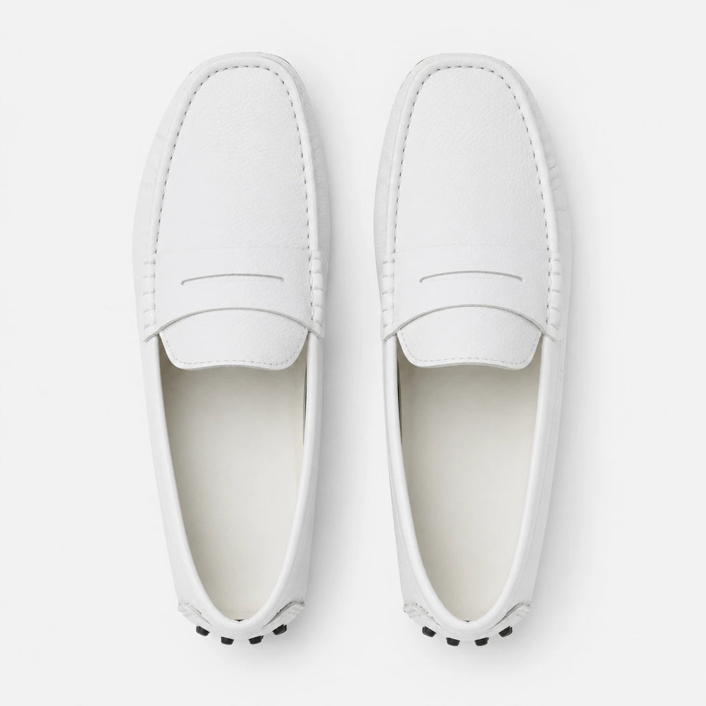 Mocassin pour Bateau en Cuir Vernis Blanc Homme | Mathis
