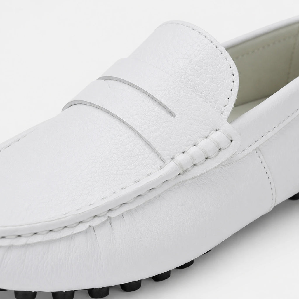 Mocassin pour Bateau en Cuir Vernis Blanc Homme | Mathis