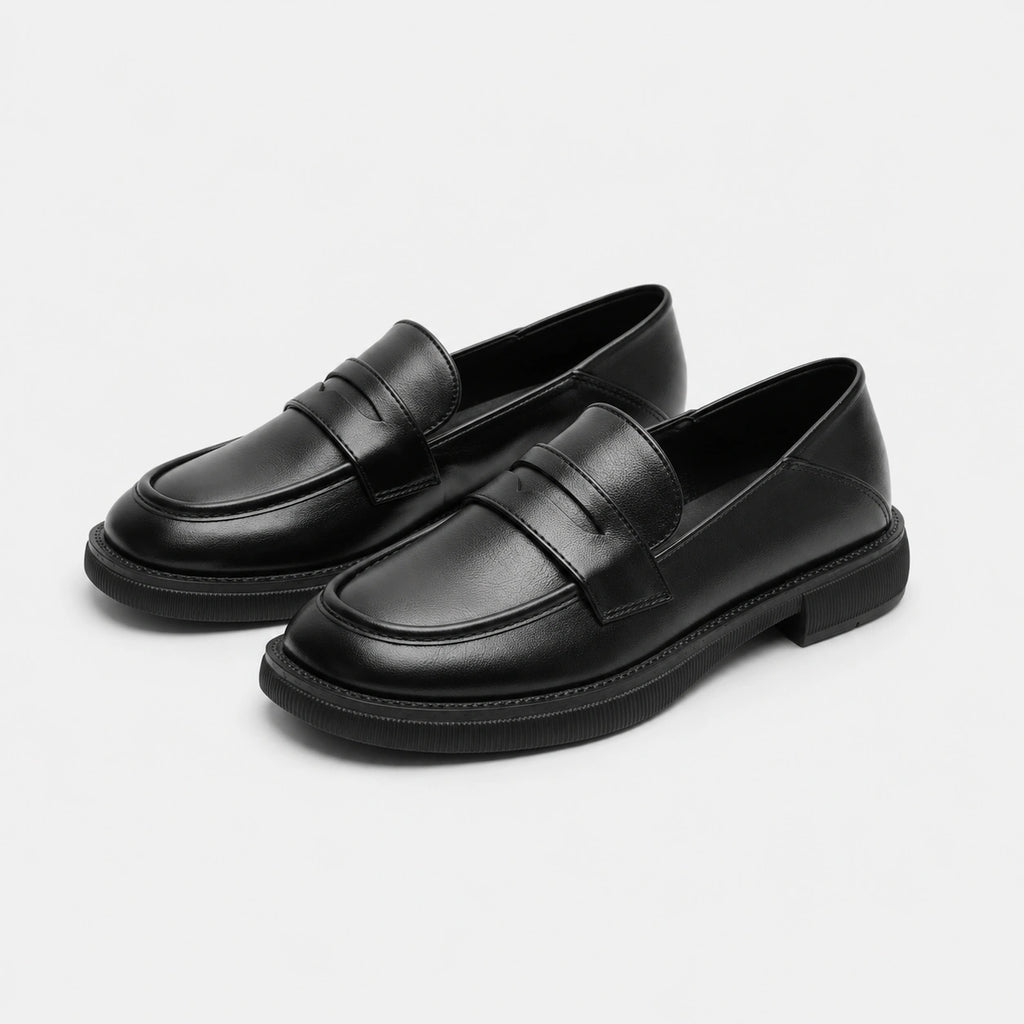 Mocassin en Cuir Vernis Noir Talon pour Femme | Melissa