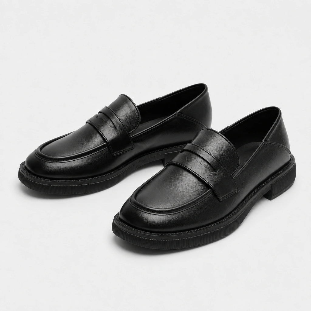 Mocassin en Cuir Vernis Noir Talon pour Femme | Melissa