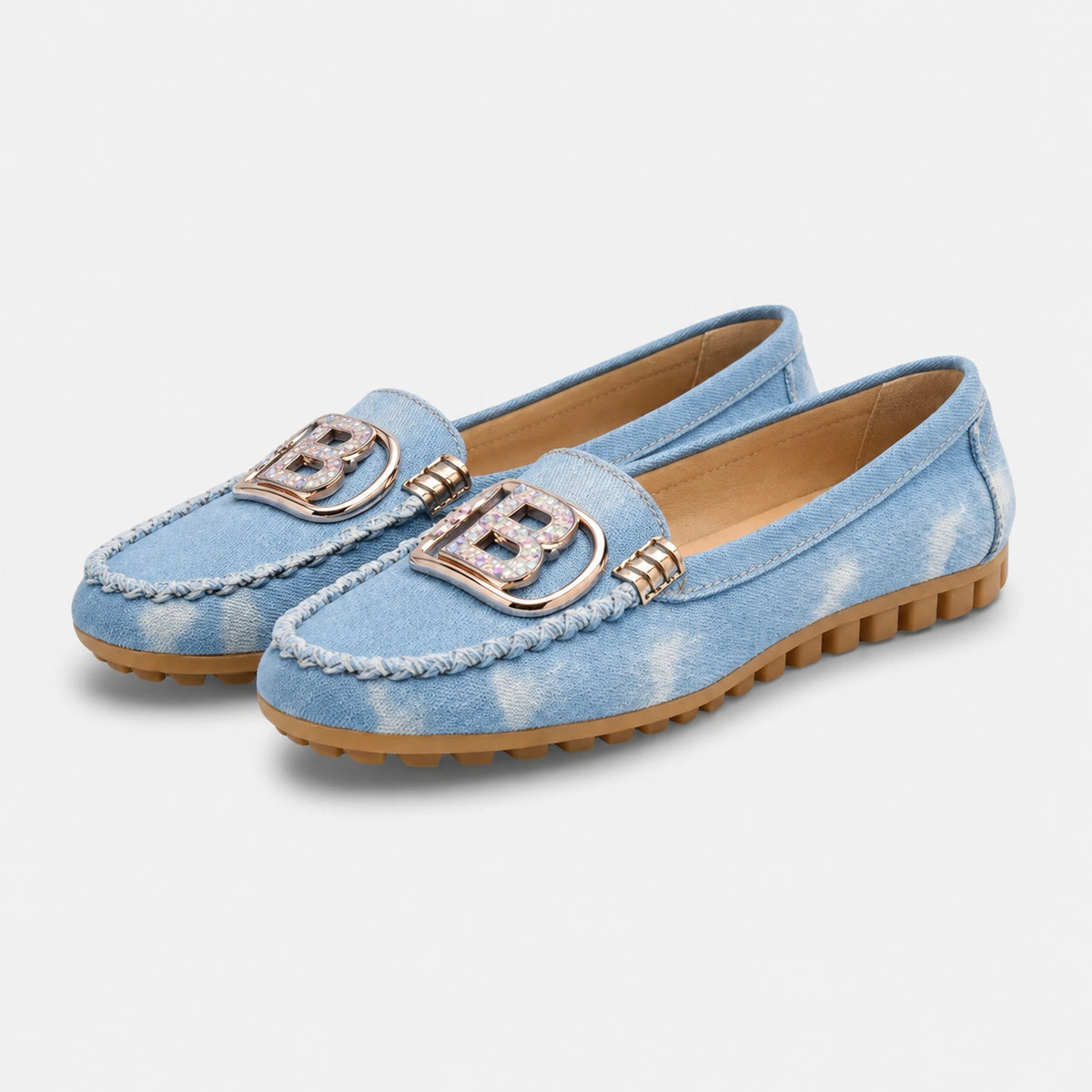 Mocassin en Jean Bleu Femme Bijoux | Morgane