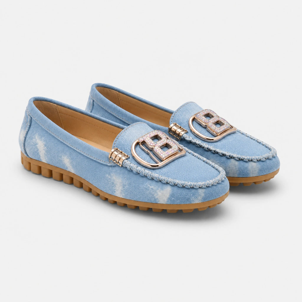 Mocassin en Jean Bleu Femme Bijoux | Morgane