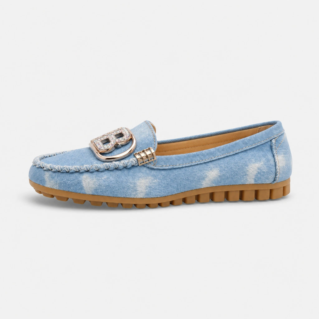 Mocassin en Jean Bleu Femme Bijoux | Morgane