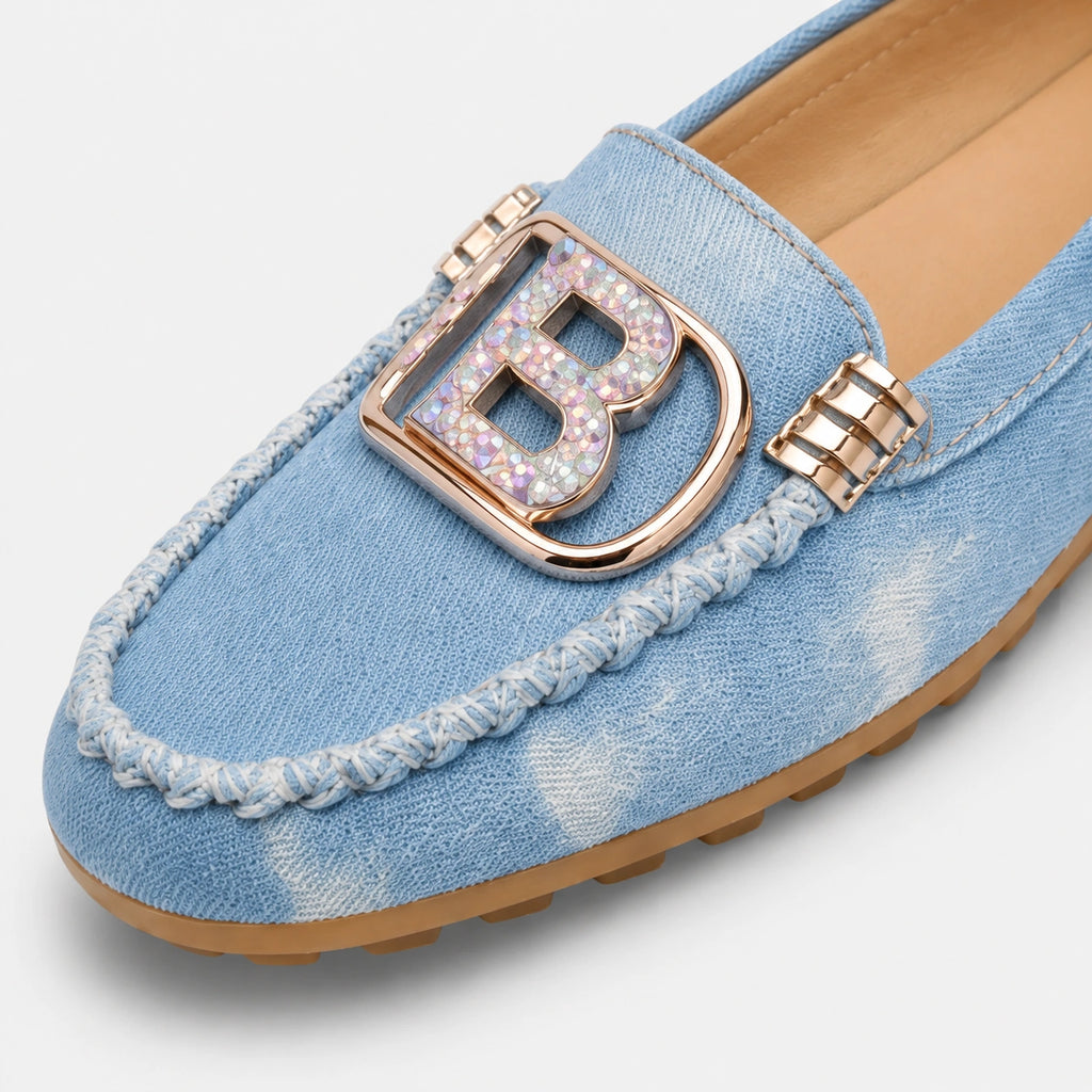 Mocassin en Jean Bleu Femme Bijoux | Morgane