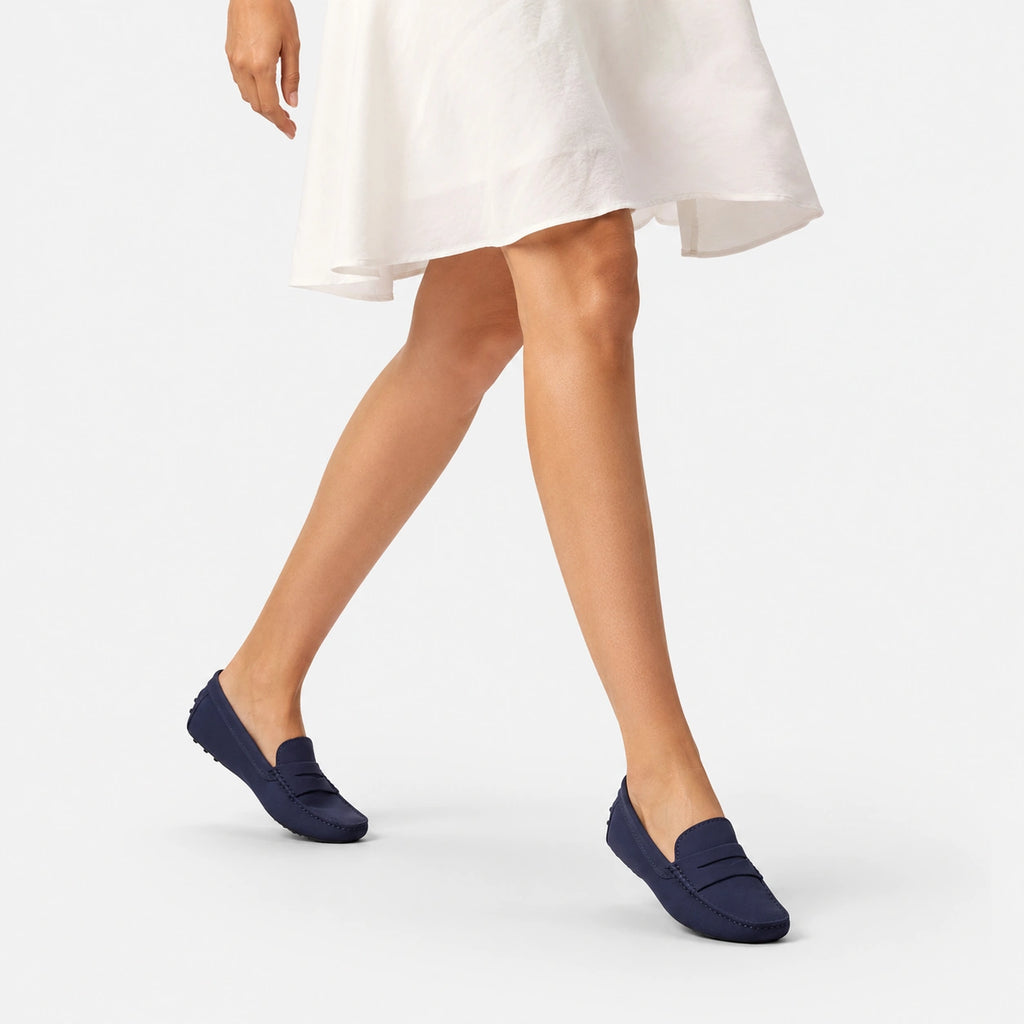 Mocassin en Daim Marine pour Femme | Nadege
