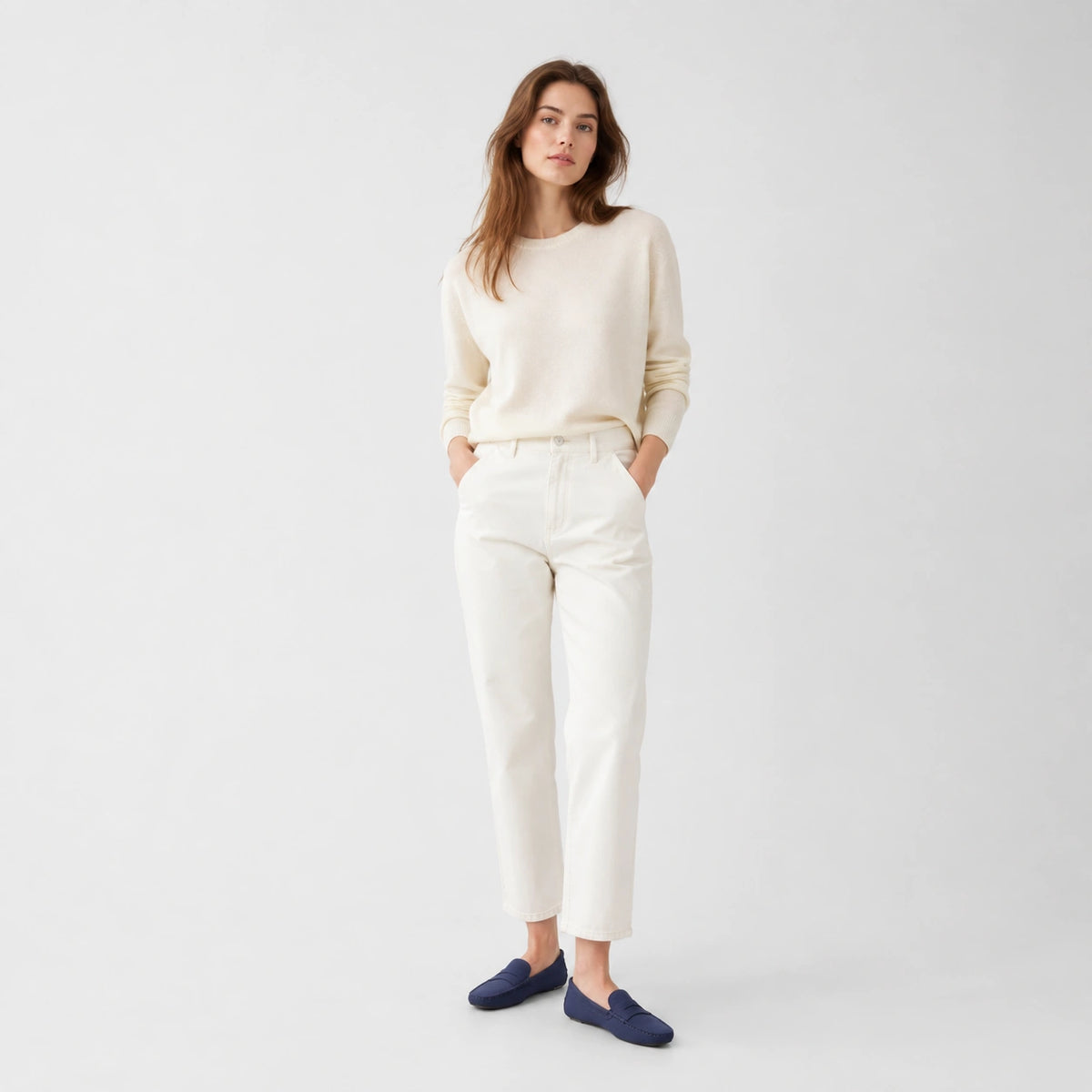 Mocassin en Daim Marine pour Femme | Nadege