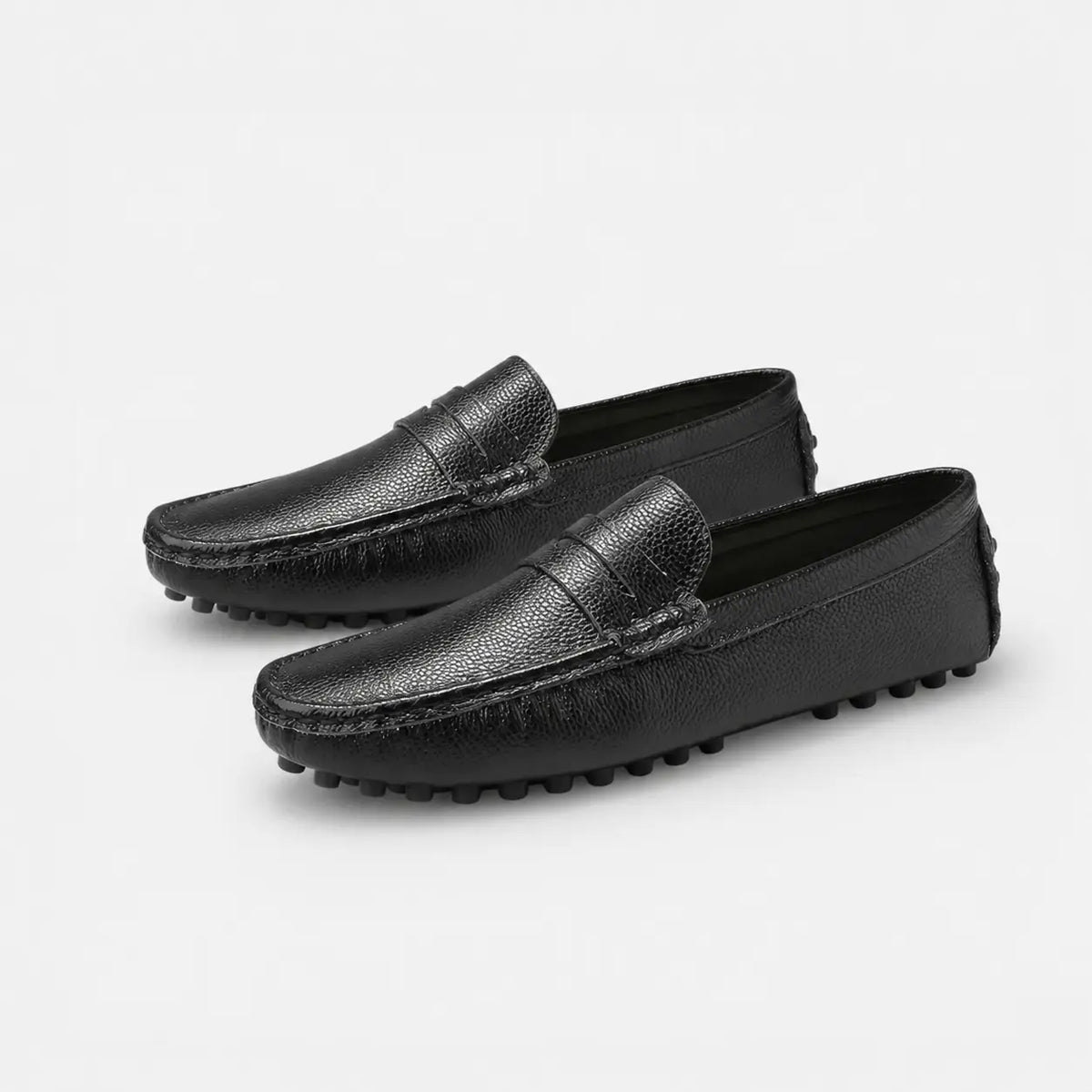 Mocassin pour Bateau en Cuir Vernis Noir Homme | Nathan
