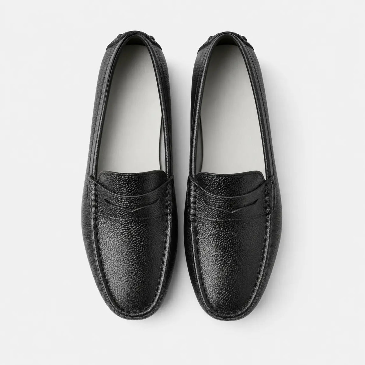 Mocassin pour Bateau en Cuir Vernis Noir Homme | Nathan