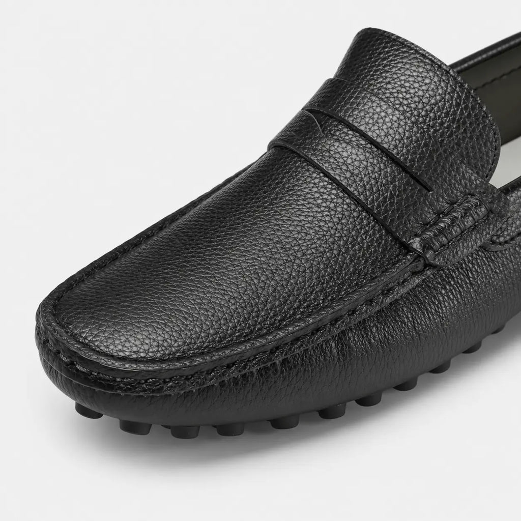 Mocassin pour Bateau en Cuir Vernis Noir Homme | Nathan