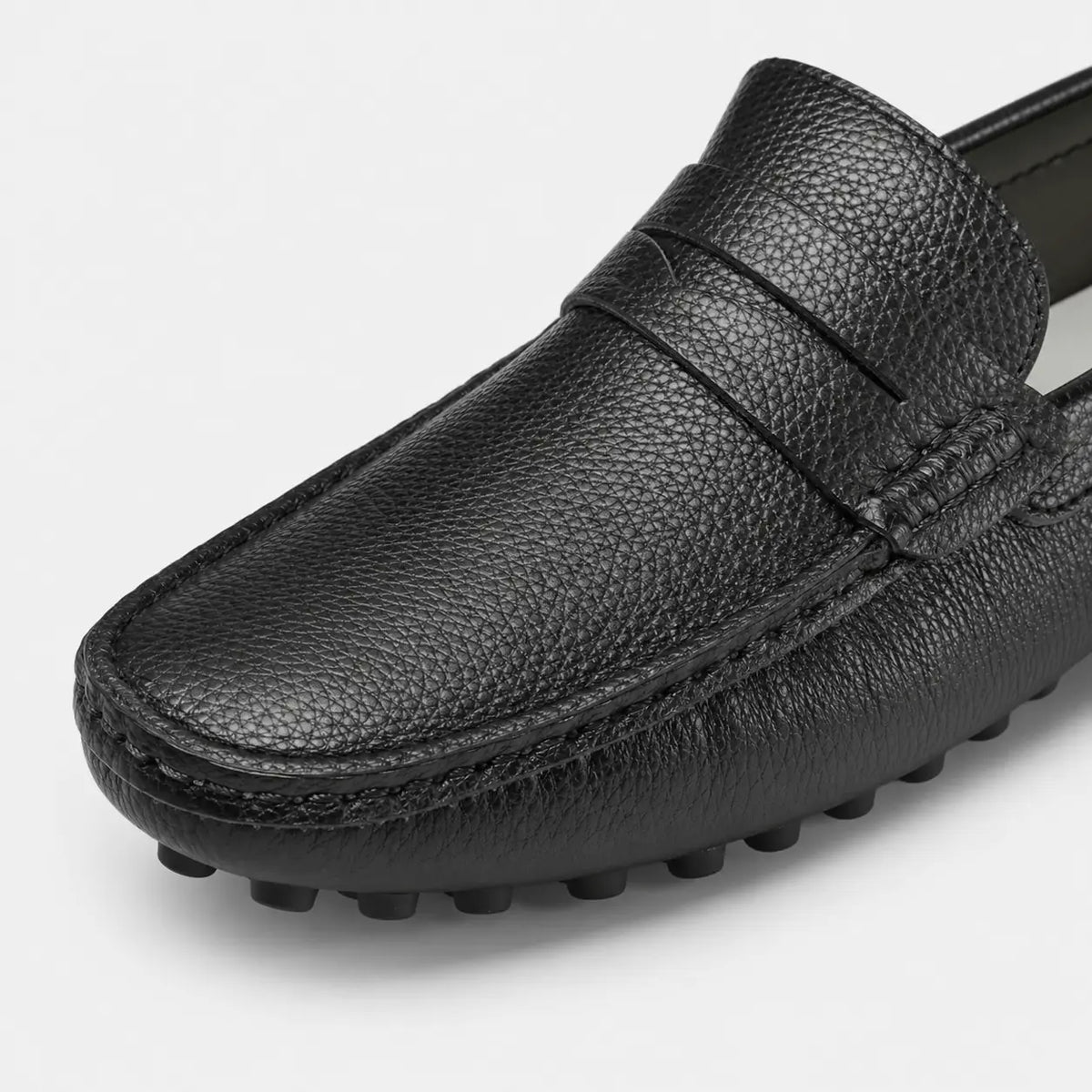 Mocassin pour Bateau en Cuir Vernis Noir Homme | Nathan
