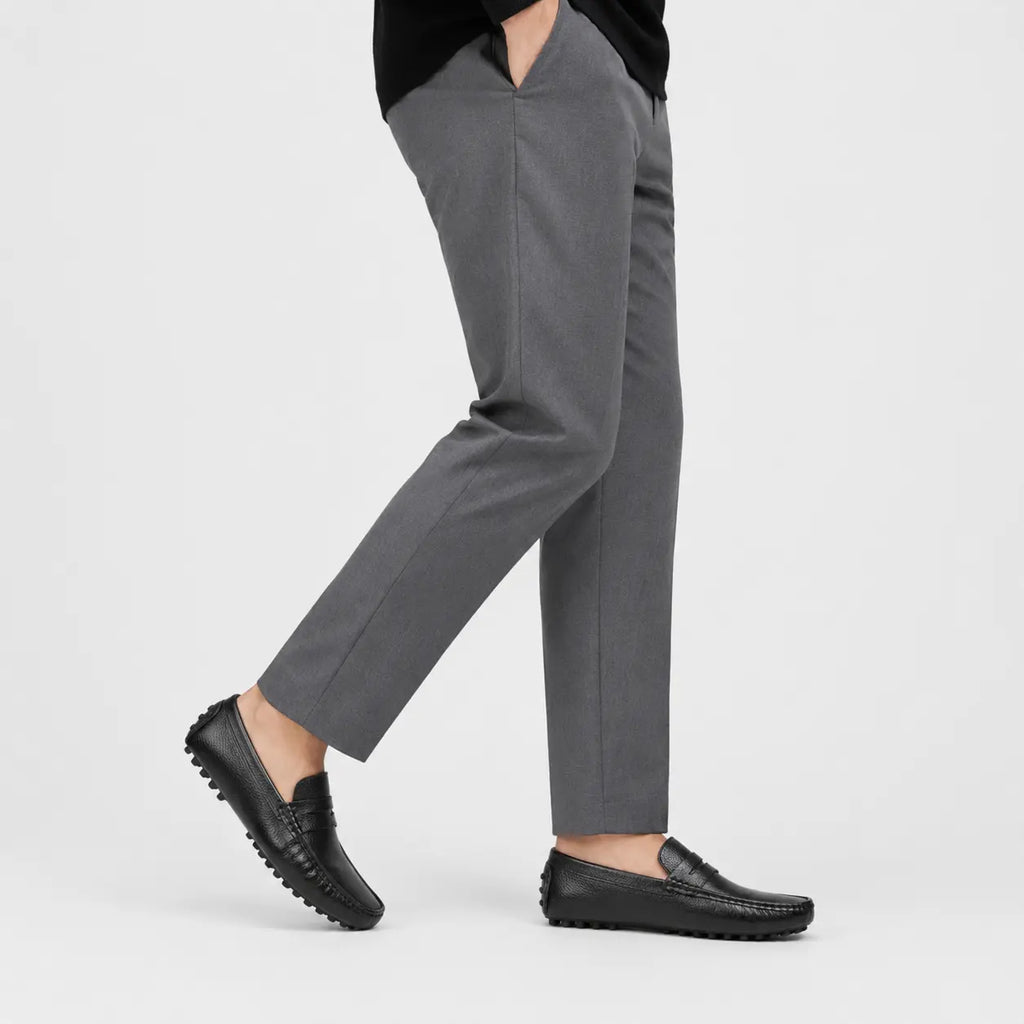 Mocassin pour Bateau en Cuir Vernis Noir Homme | Nathan