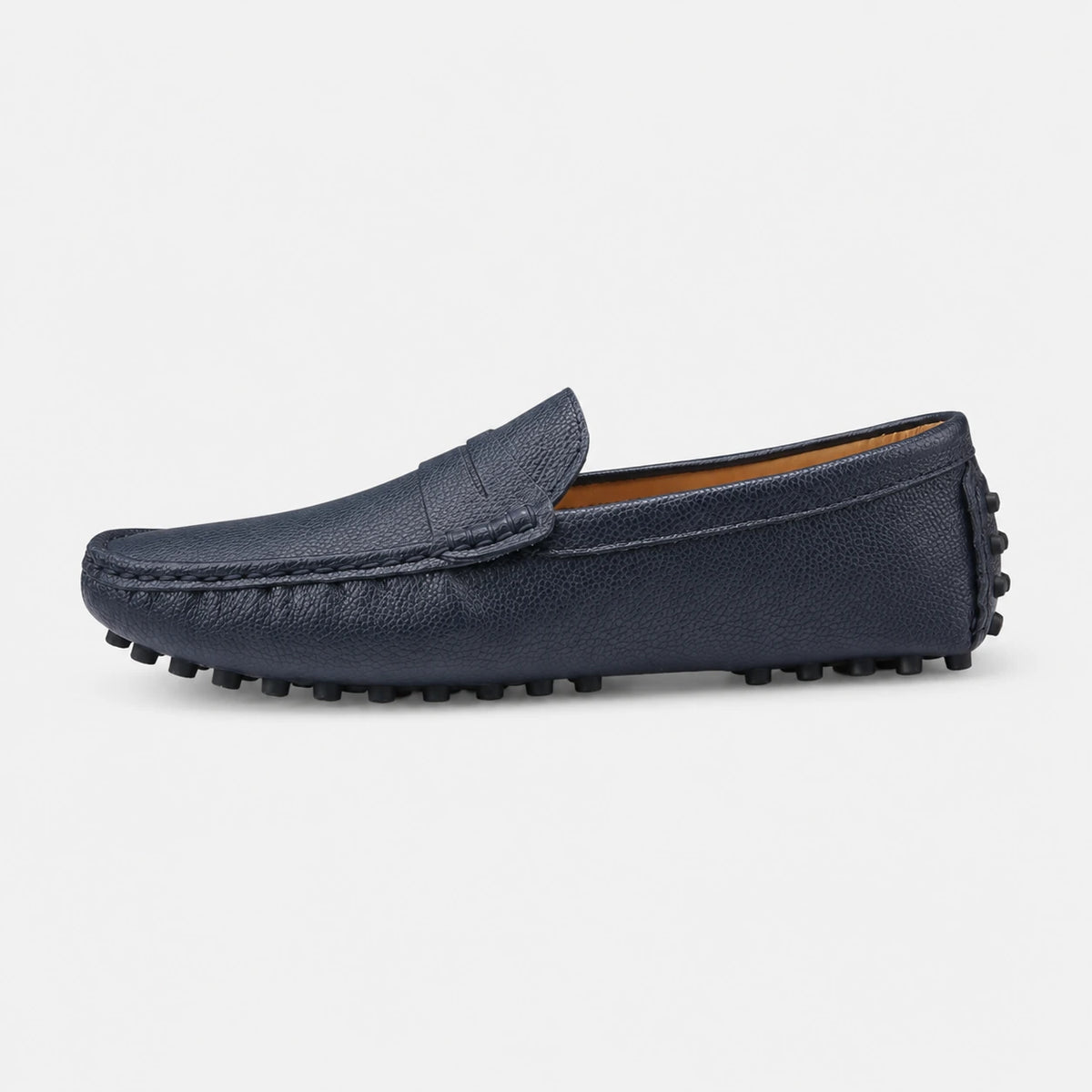 Mocassin pour Bateau en Cuir Vernis Bleu Marine Homme | Noé