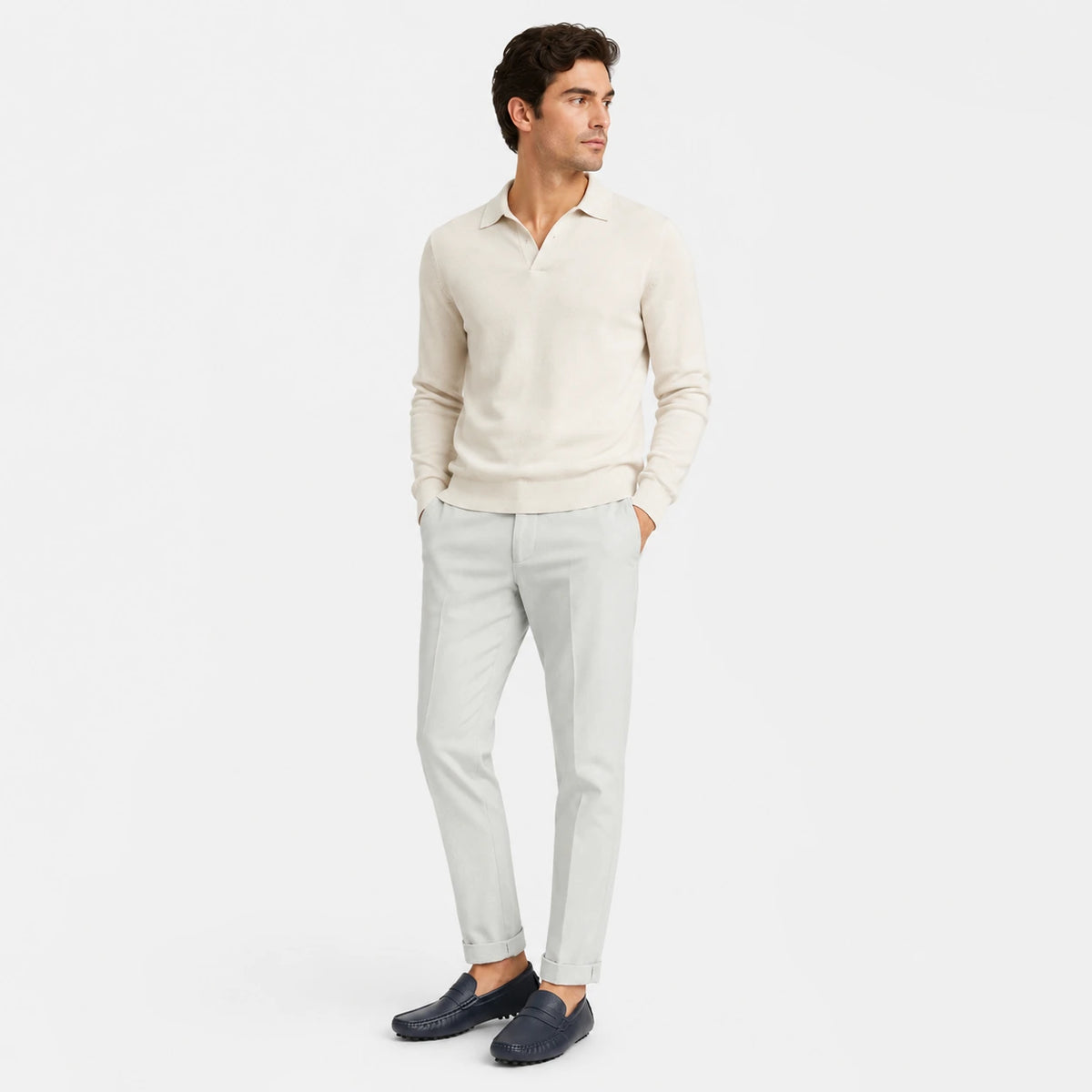 Mocassin pour Bateau en Cuir Vernis Bleu Marine Homme | Noé