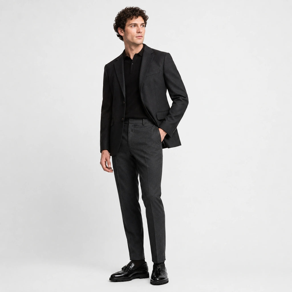 Mocassin en Cuir Noir Vernis à Motifs Compensé pour Homme | Norbert