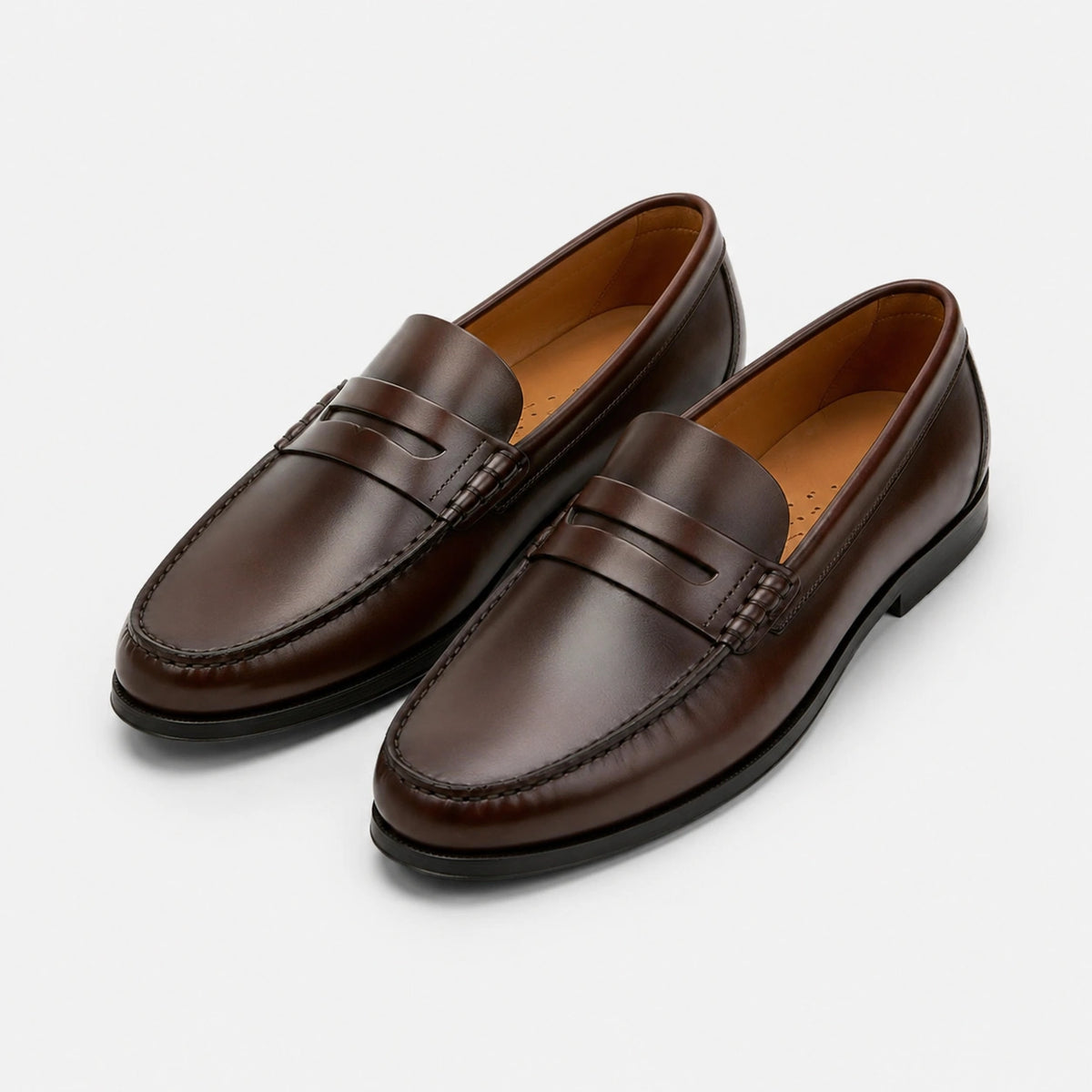 Mocassin Homme Cuir Marron Vernis à Talon | Orion