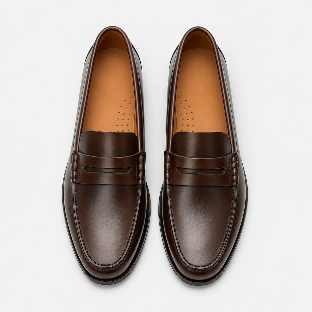 Mocassin Homme Cuir Marron Vernis à Talon | Orion