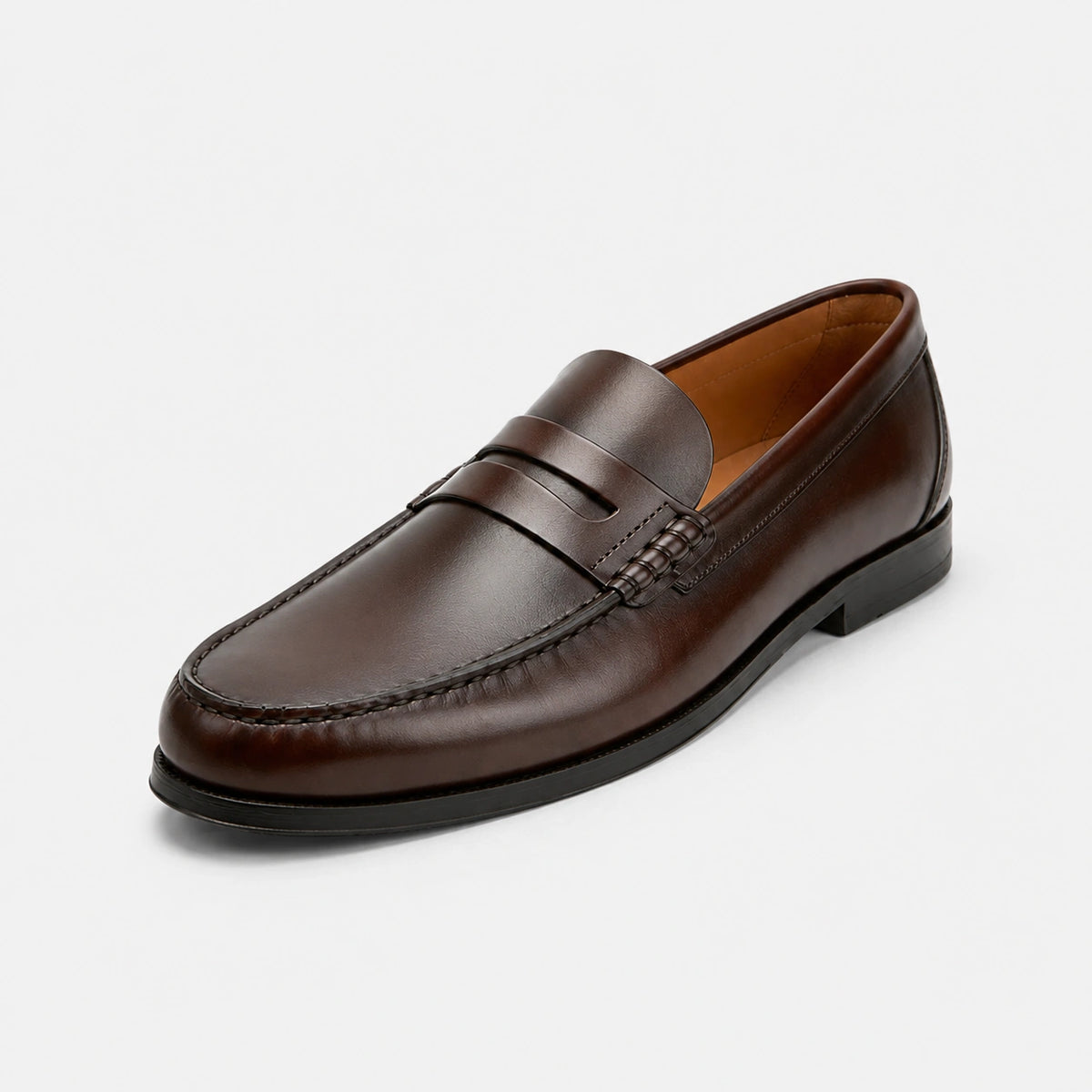 Mocassin Homme Cuir Marron Vernis à Talon | Orion