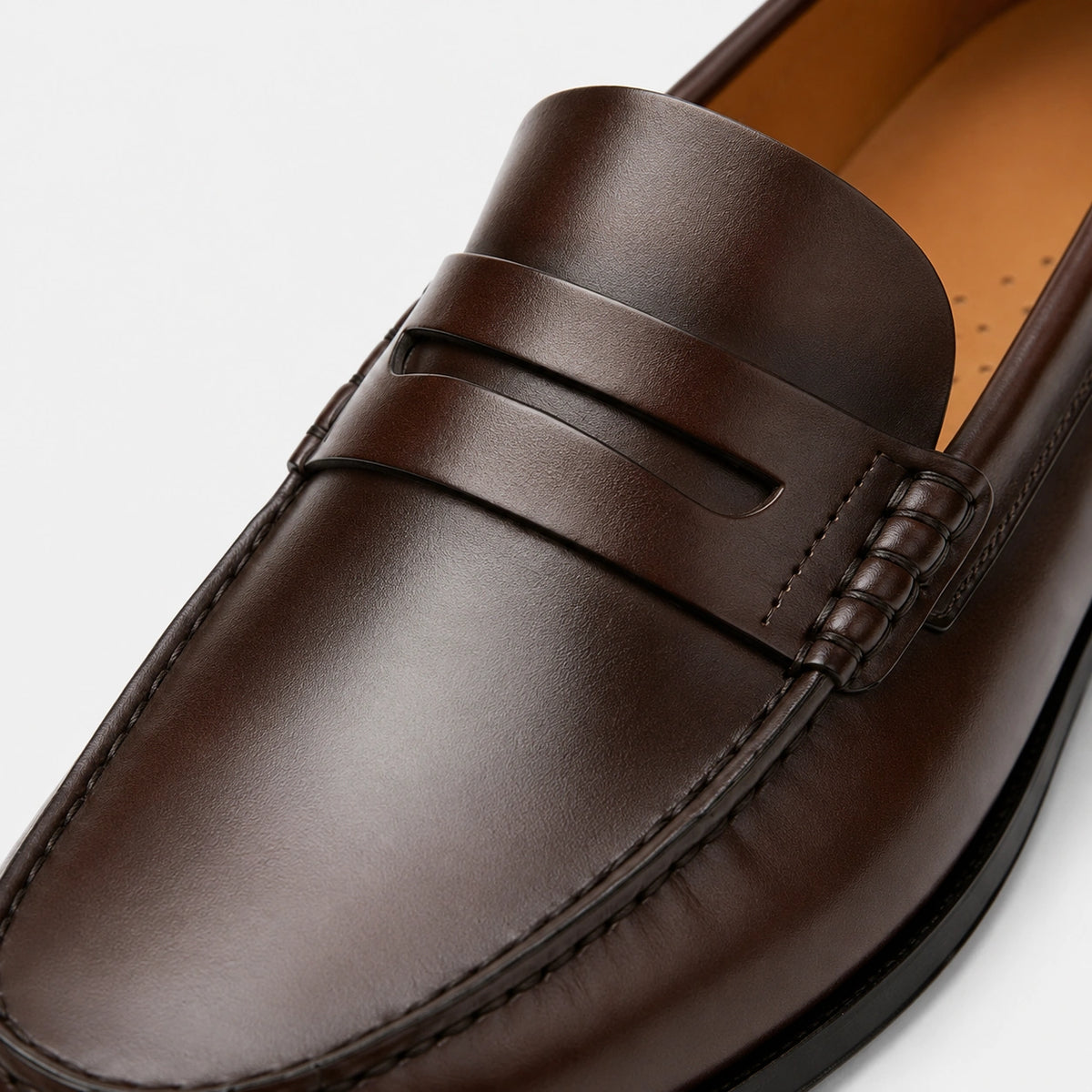 Mocassin Homme Cuir Marron Vernis à Talon | Orion