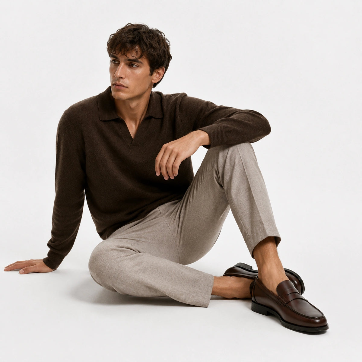 Mocassin Homme Cuir Marron Vernis à Talon | Orion