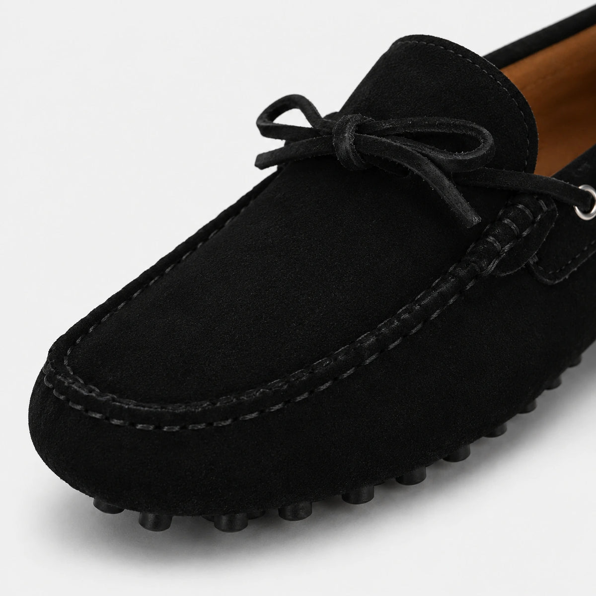 Mocassin en Nubuck Noir à Lacet pour Homme | Patrick