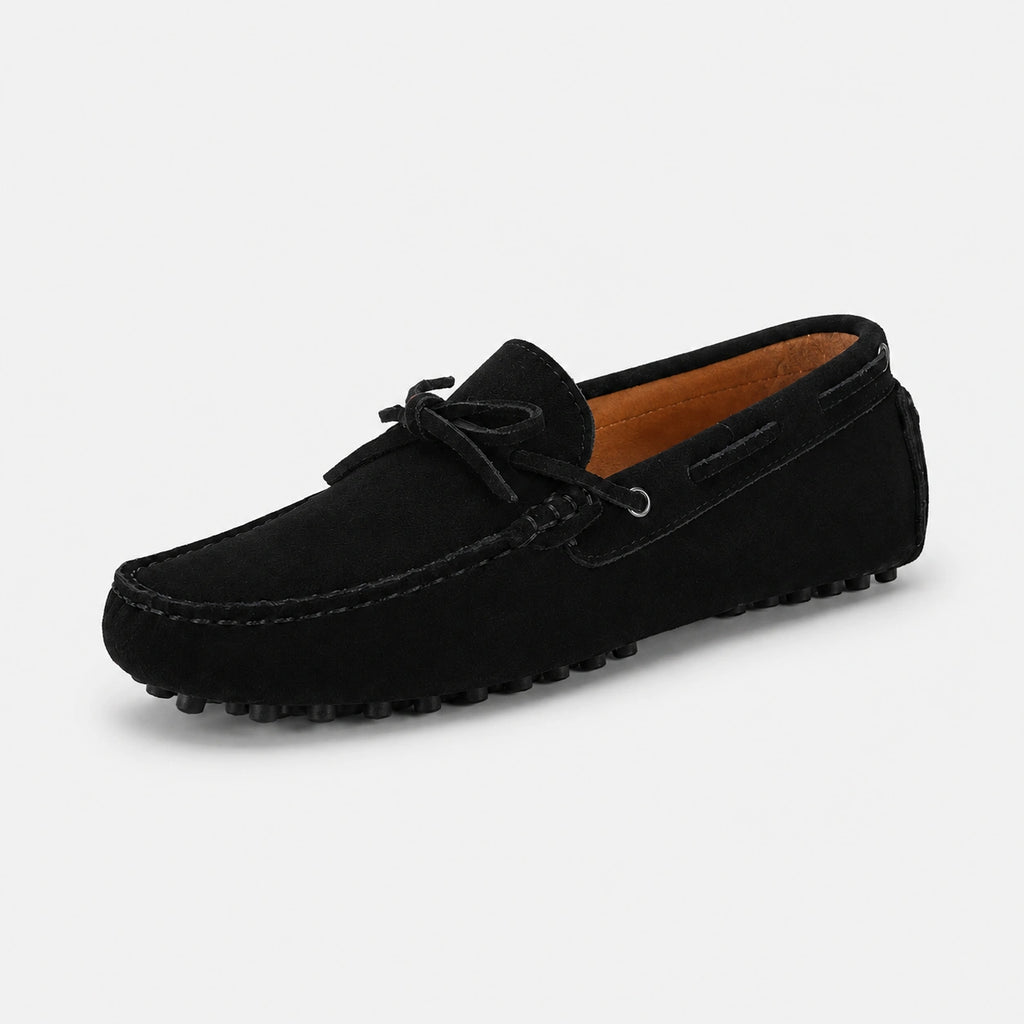 Mocassin en Nubuck Noir à Lacet pour Homme | Patrick