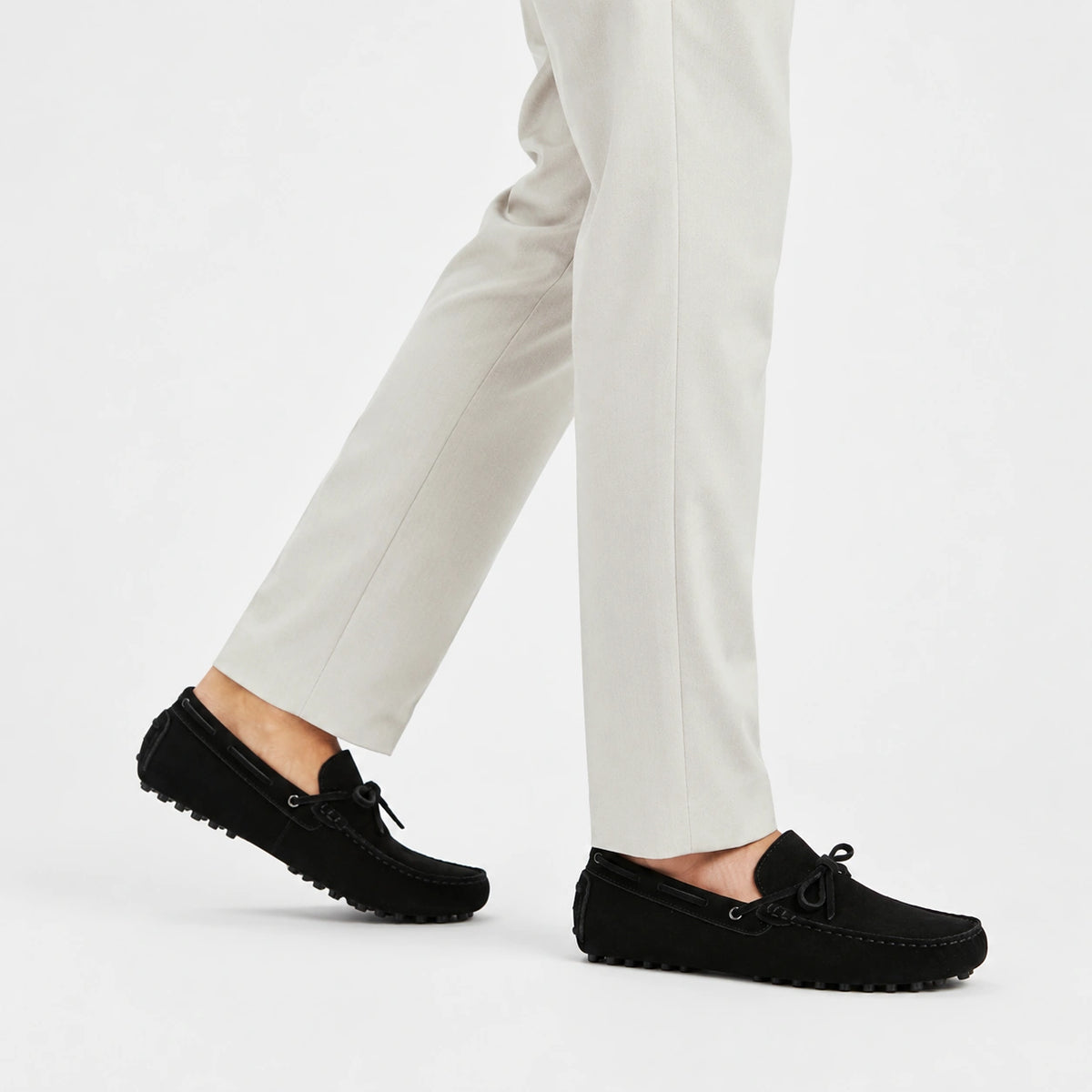 Mocassin en Nubuck Noir à Lacet pour Homme | Patrick